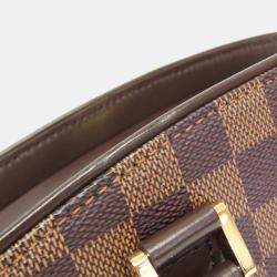 Pre Owned Louis Vuitton Damier Sarria Horizontal Handbag Brown Ebene