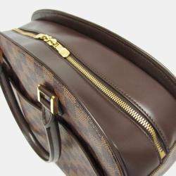 Pre Owned Louis Vuitton Damier Sarria Horizontal Handbag Brown Ebene