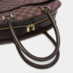 Pre Owned Louis Vuitton Damier Sarria Horizontal Handbag Brown Ebene