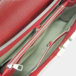 Pre Owned Louis Vuitton Parnassea Capucines Gm Handbag Red Color