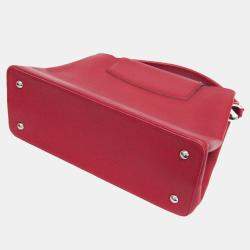 Pre Owned Louis Vuitton Parnassea Capucines Gm Handbag Red Color