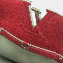 Pre Owned Louis Vuitton Parnassea Capucines Gm Handbag Red Color