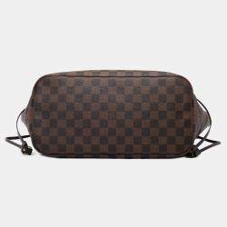 Pre Owned Louis Vuitton Brown Damier Ebene Neverfull MM