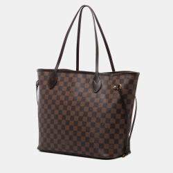 Pre Owned Louis Vuitton Brown Damier Ebene Neverfull MM