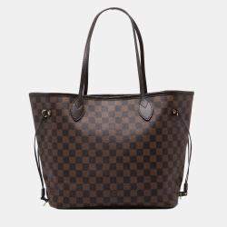 Pre Owned Louis Vuitton Brown Damier Ebene Neverfull MM