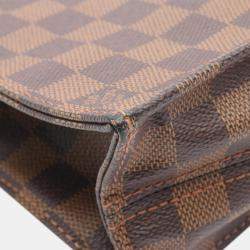 Pre Owned Louis Vuitton Brown Damier Ebene Sac Plat