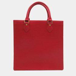 Pre Owned Louis Vuitton Red Epi Sac Plat PM