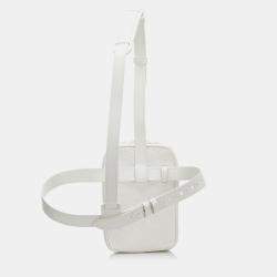 Pre Owned Louis Vuitton White Monogram Taurillon Utility Side 