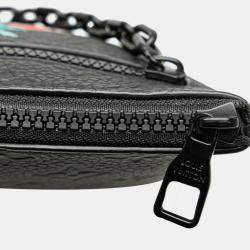 Pre Owned Louis Vuitton Black Virgil Abloh Monogram Taurillon Zoom With Friends A4 Pouch