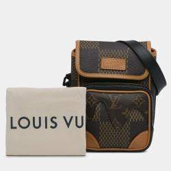 Pre Owned Louis Vuitton Brown Nigo Giant Damier Ebene Monogram Nano Amazone