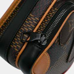 Pre Owned Louis Vuitton Brown Nigo Giant Damier Ebene Monogram Nano Amazone