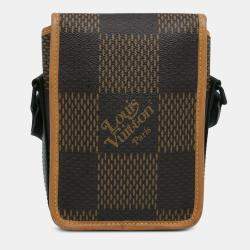 Pre Owned Louis Vuitton Brown Nigo Giant Damier Ebene Monogram Nano Amazone