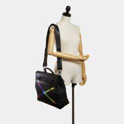Pre Owned Louis Vuitton Black Taiga Rainbow Steamer PM