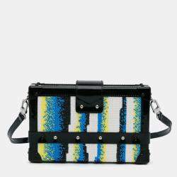 Pre Owned Louis Vuitton Black Sequins Petite Malle