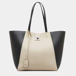 Pre Owned Louis Vuitton Beige/Black LockMe Cabas