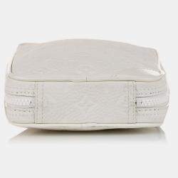 Pre Owned Louis Vuitton White Monogram Taurillon Utility Side 