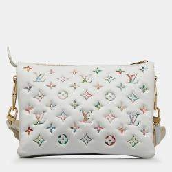 Pre Owned Louis Vuitton White Monogram Garden Coussin PM