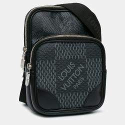 Pre Owned Louis Vuitton Black Damier Graphite 3D Amazone Sling Bag
