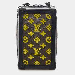 Pre Owned Louis Vuitton Black Brown Monogram Tuffetage Vertical Soft Trunk