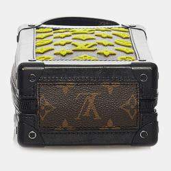 Pre Owned Louis Vuitton Black Brown Monogram Tuffetage Vertical Soft Trunk