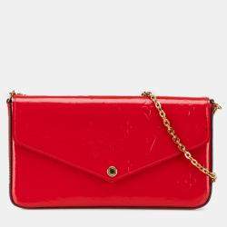 Pre Owned Louis Vuitton Red Monogram Vernis Pochette Felicie
