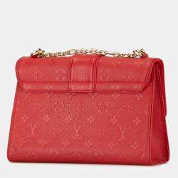 Pre Owned Louis Vuitton Red Monogram Empreinte Saint Sulpice BB