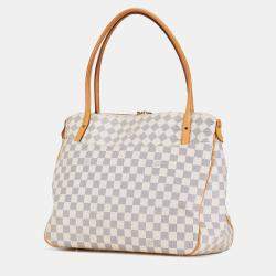 Pre Owned Louis Vuitton White Damier Azur Figheri GM