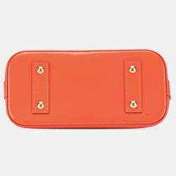 Pre Owned Louis Vuitton Orange Monogram Vernis Alma BB