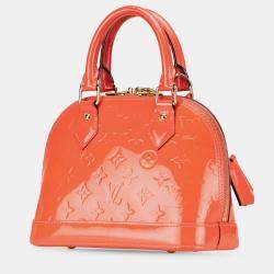 Pre Owned Louis Vuitton Orange Monogram Vernis Alma BB