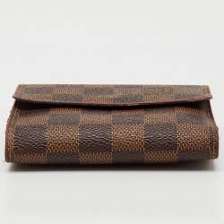 Pre Owned Louis Vuitton Damier Ebene Canvas Elise Wallet