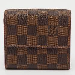 Pre Owned Louis Vuitton Damier Ebene Canvas Elise Wallet