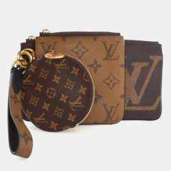 Pre Owned Loui s Vuitton Reverse Giant Monogram Trio Pouch