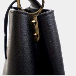Pre Owned Louis Vuitton Black Calfskin Capucines PM