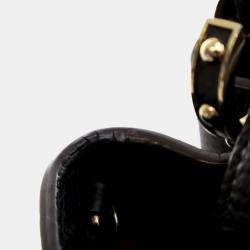 Pre Owned Louis Vuitton Black Calfskin Capucines PM