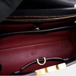 Pre Owned Louis Vuitton Black Calfskin Capucines PM