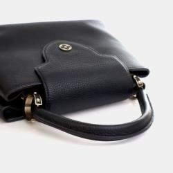 Pre Owned Louis Vuitton Black Calfskin Capucines PM