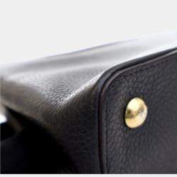 Pre Owned Louis Vuitton Black Calfskin Capucines PM