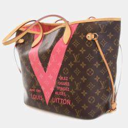 Pre Owned Louis Vuitton Brown Monogram V Neverfull MM