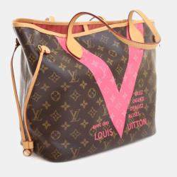 Pre Owned Louis Vuitton Brown Monogram V Neverfull MM