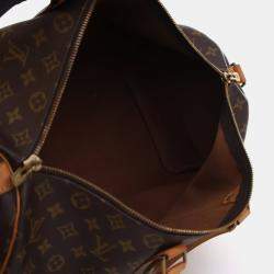 Pre Owned Louis Vuitton Vintage Brown Monogram Keepall Bandouliere 45