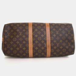 Pre Owned Louis Vuitton Vintage Brown Monogram Keepall Bandouliere 45