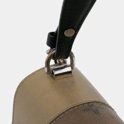 Pre Owned Louis Vuitton Black Brown Limited Edition Calfskin and Monogram Reverse Studded Night Lights Twist MM
