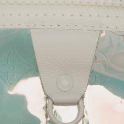 Pre Owned Louis Vuitton White Monogram Prism Keepall Bandouliere 50