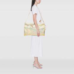 Pre Owned Louis Vuitton White Monogram Prism Keepall Bandouliere 50