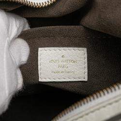 Pre Owned Louis Vuitton White Monogram Mahina XS