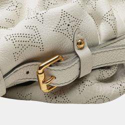 Pre Owned Louis Vuitton White Monogram Mahina XS