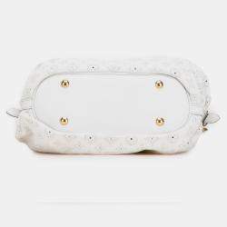Pre Owned Louis Vuitton White Monogram Mahina XS