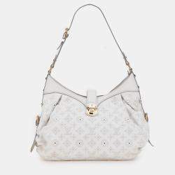 Pre Owned Louis Vuitton White Monogram Mahina XS