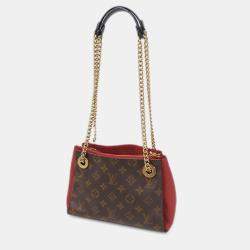 Pre Owned Louis Vuitton Brown Red Monogram Surene BB