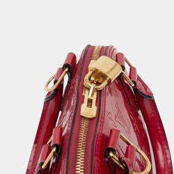 Pre Owned Louis Vuitton Red Monogram Vernis Alma BB